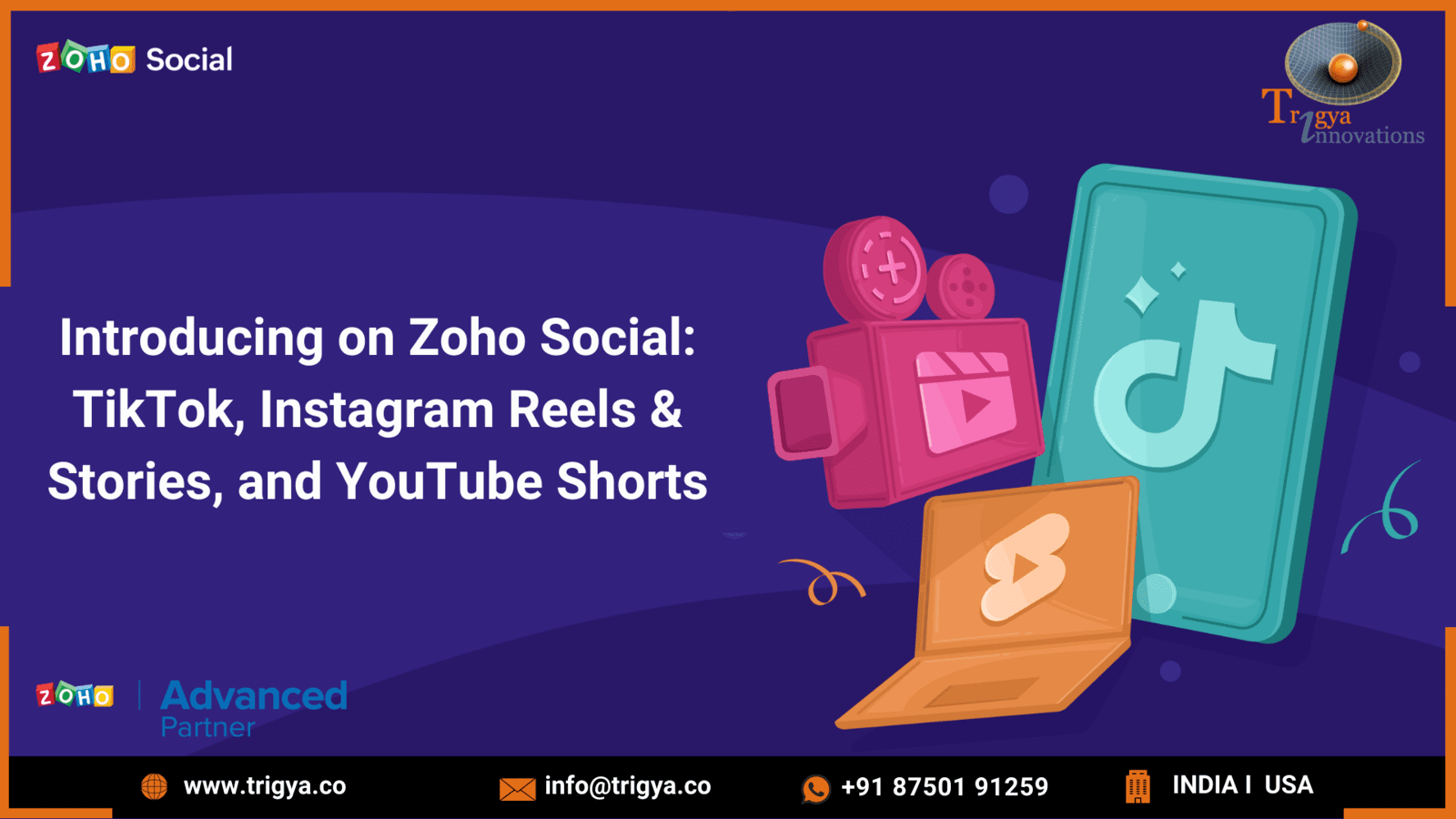 Introducing on Zoho Social: TikTok, Instagram Reels & Stories, and YouTube Shorts